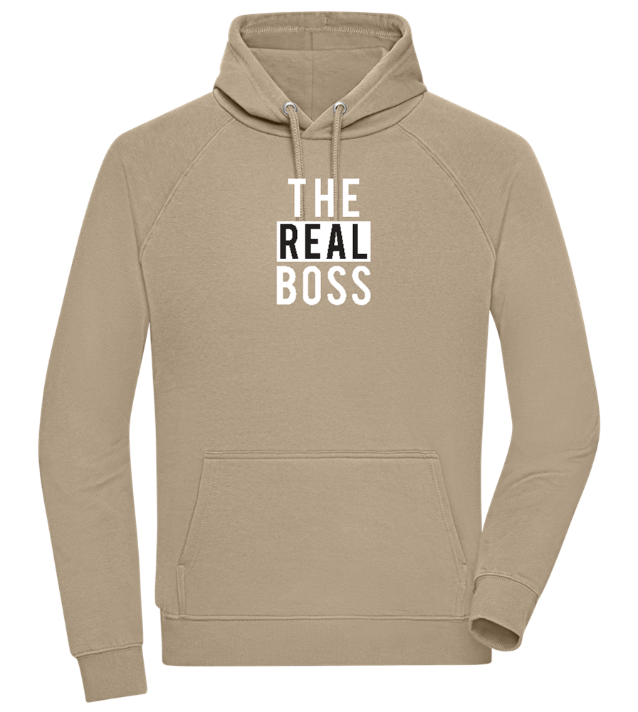 The Real Boss Design - Comfort unisex hoodie_KHAKI_front