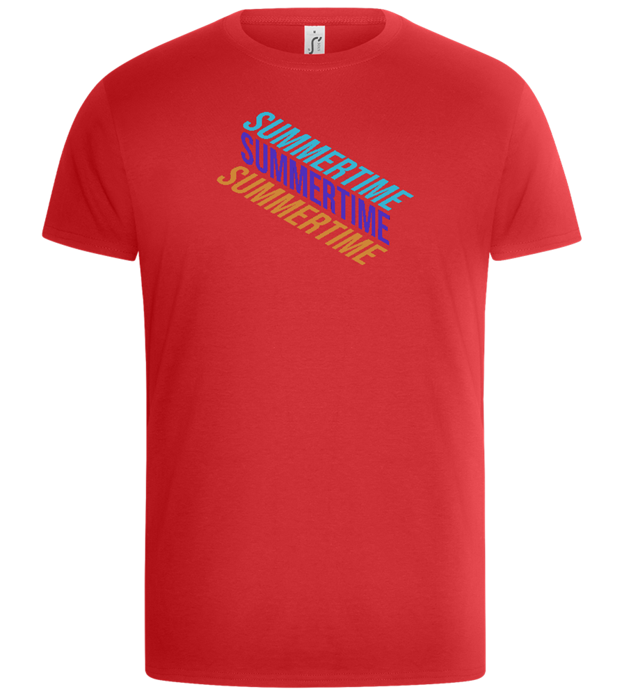 Summertime Text Design - Basic Unisex T-Shirt_RED_front