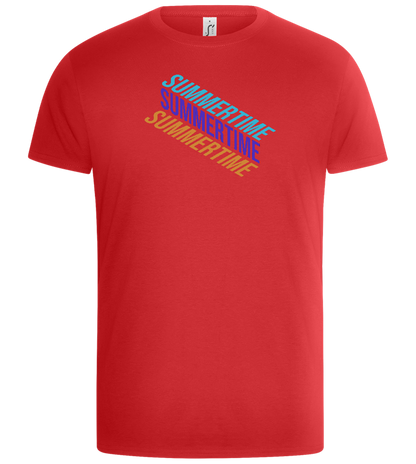 Summertime Text Design - Basic Unisex T-Shirt_RED_front