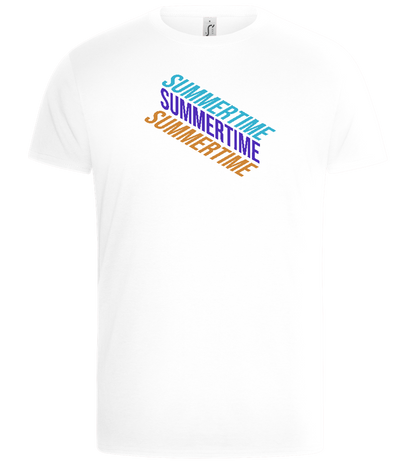 Summertime Text Design - Basic Unisex T-Shirt_WHITE_front