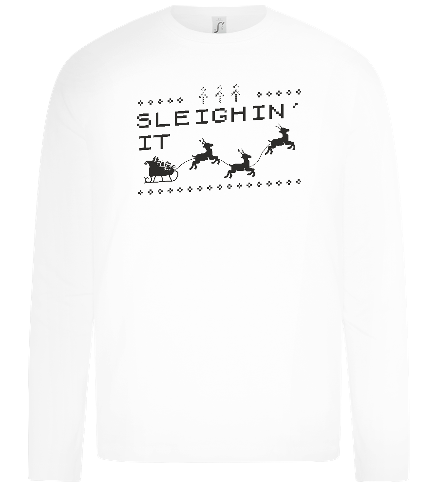 Sleighin' It Design - Premium kids long sleeve t-shirt_WHITE_front