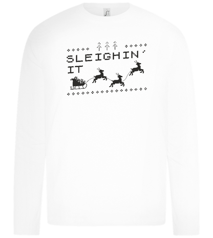 Sleighin' It Design - Premium kids long sleeve t-shirt_WHITE_front