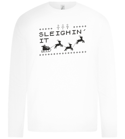 Sleighin' It Design - Premium kids long sleeve t-shirt_WHITE_front