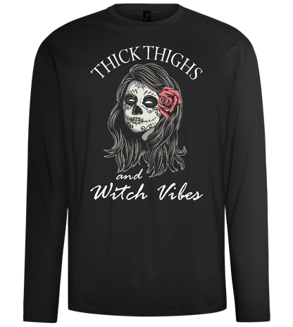 Witch Vibes Design - Comfort men's long sleeve t-shirt_DEEP BLACK_front