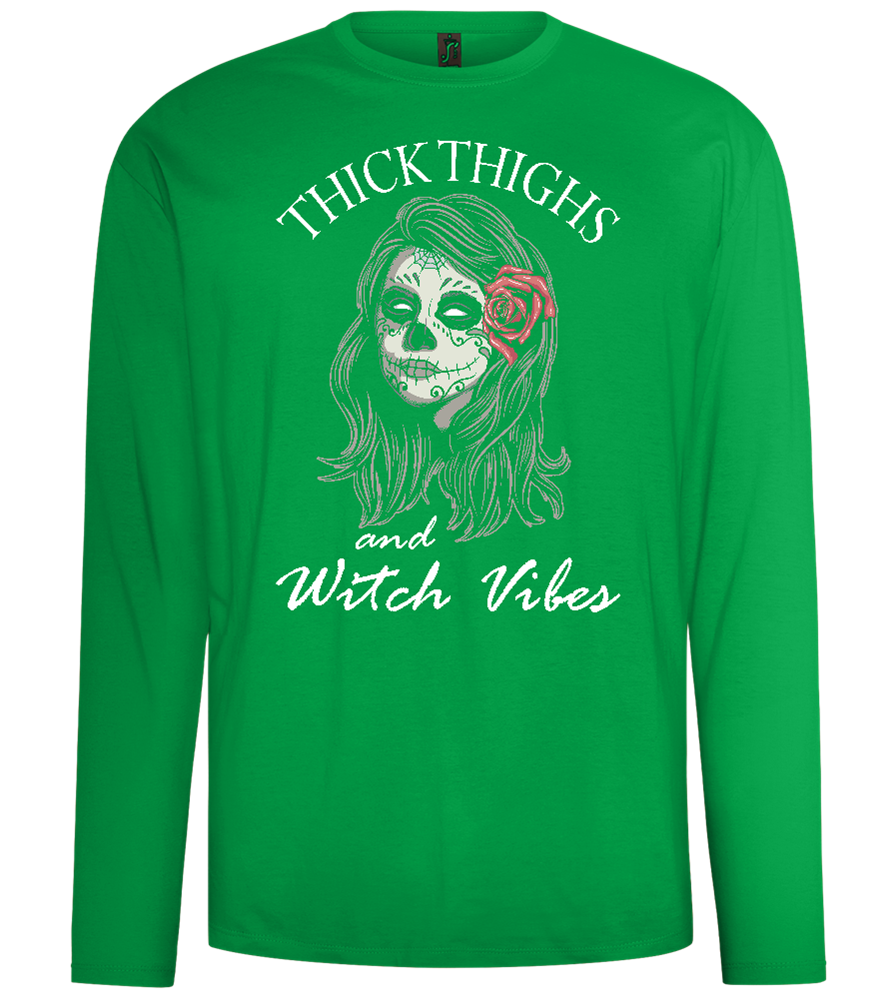 Witch Vibes Design - Comfort men's long sleeve t-shirt_MEADOW GREEN_front