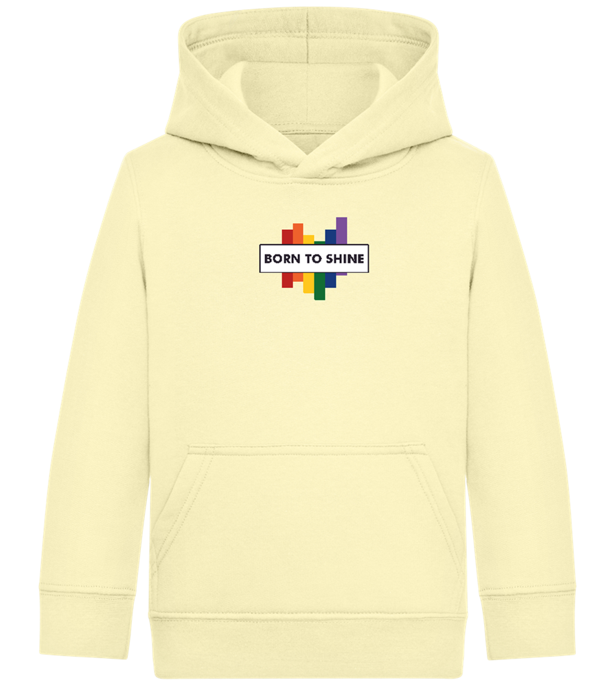 Born To Shine Rainbow Design - Comfort Kids Hoodie_AMARELO CLARO_front