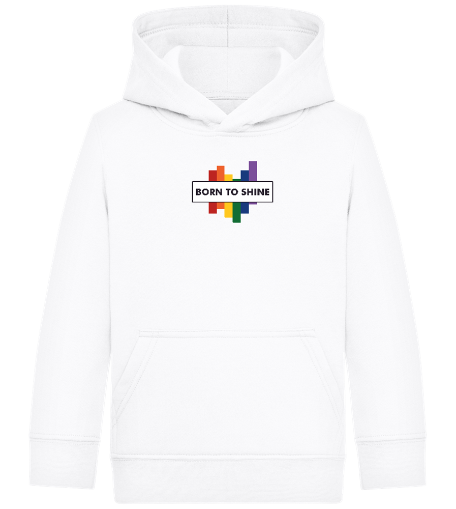 Born To Shine Rainbow Design - Comfort Kids Hoodie_WHITE_front