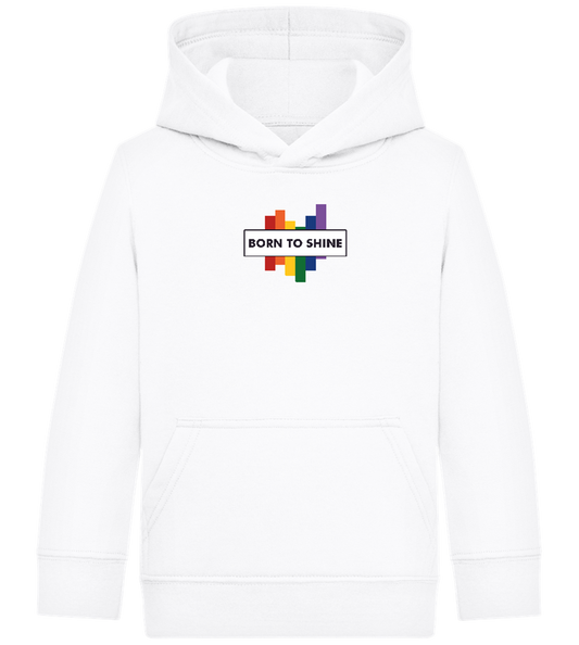 Born To Shine Rainbow Design - Comfort Kids Hoodie_WHITE_front