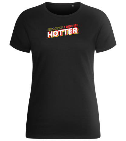 1 Degree Hotter Design - Basic women's fitted t-shirt_DEEP BLACK_front