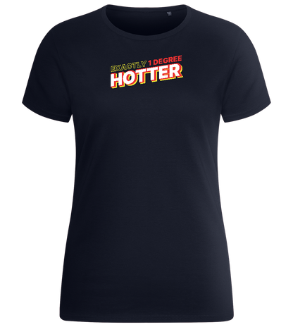 1 Degree Hotter Design - Basic women's fitted t-shirt_FRENCH NAVY_front