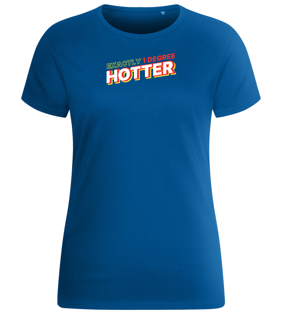 1 Degree Hotter Design - Basic women's fitted t-shirt_ROYAL_front