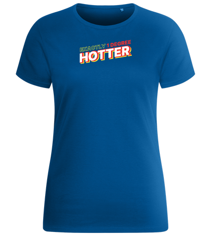 1 Degree Hotter Design - Basic women's fitted t-shirt_ROYAL_front