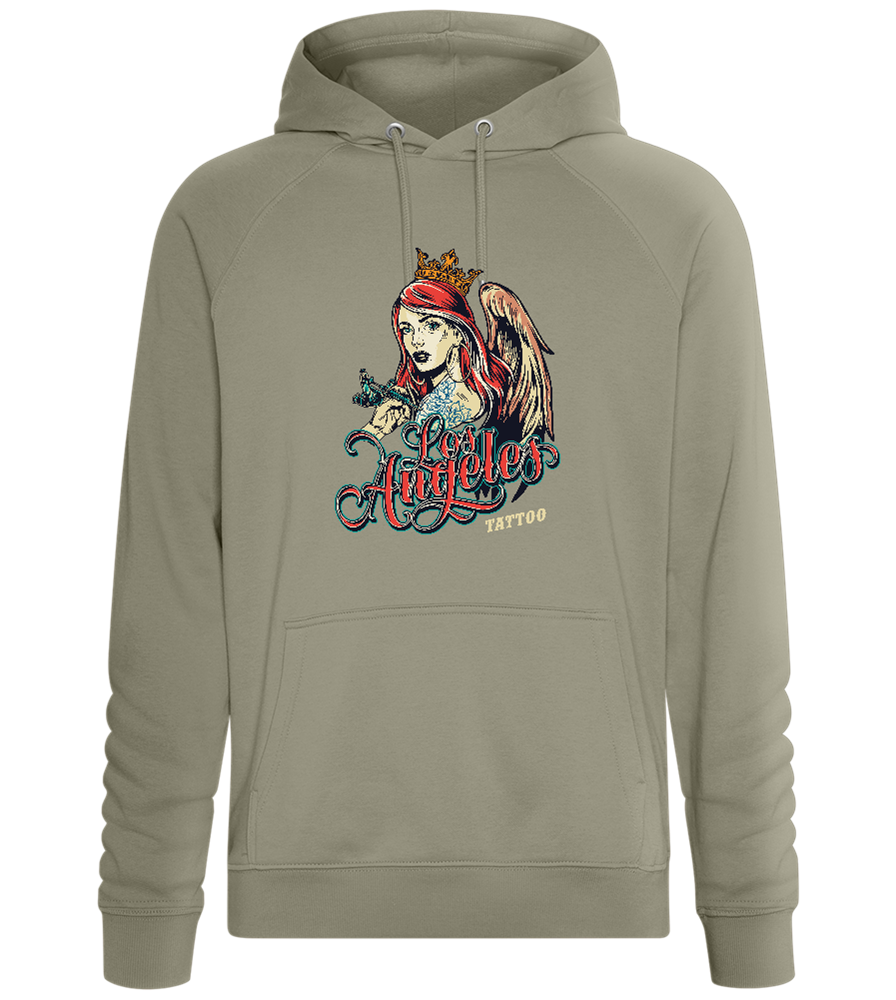 Angel of Ink Design - Comfort unisex hoodie_KHAKI_front