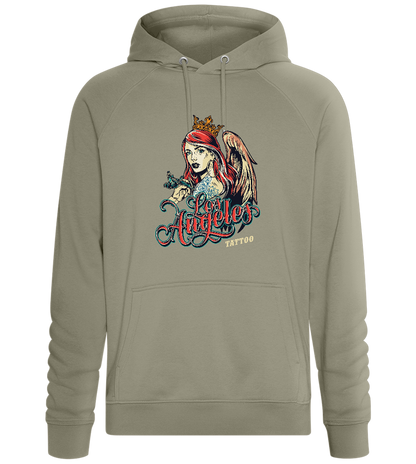 Angel of Ink Design - Comfort unisex hoodie_KHAKI_front