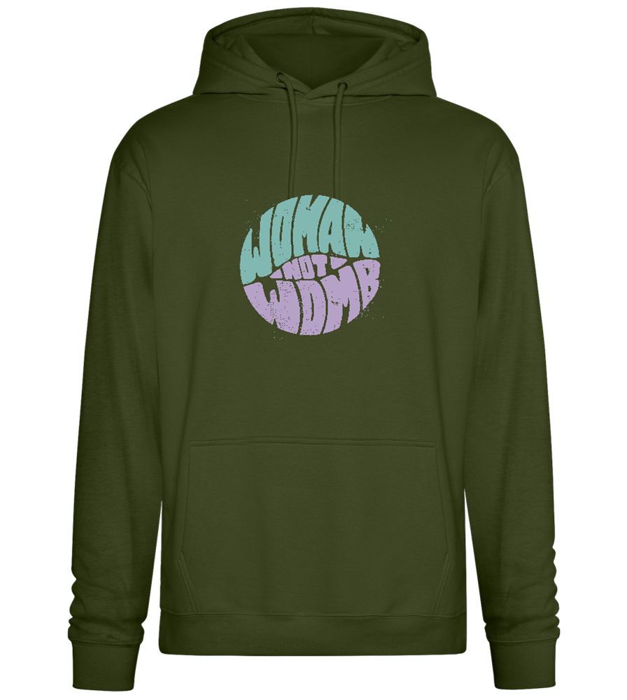 Woman not Womb Design - Premium Essential Unisex Hoodie_ARMY_front