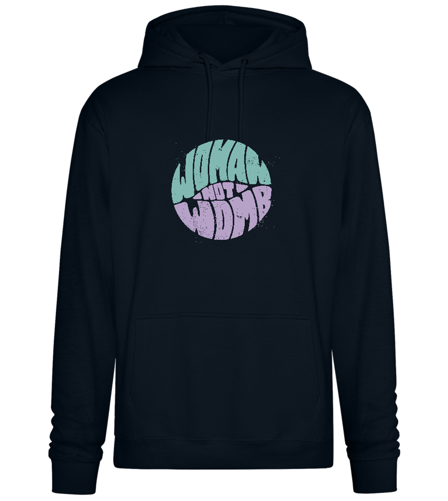 Woman not Womb Design - Premium Essential Unisex Hoodie_BLACK_front