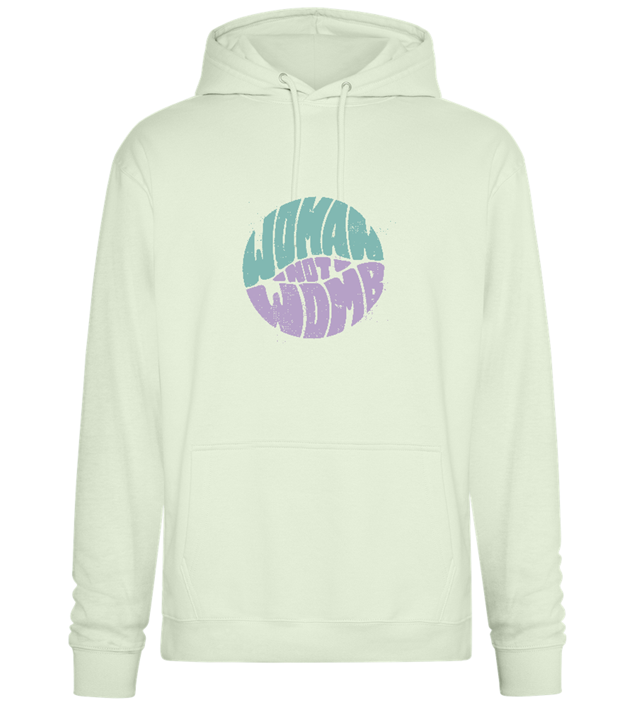 Woman not Womb Design - Premium Essential Unisex Hoodie_CREAMY GREEN_front