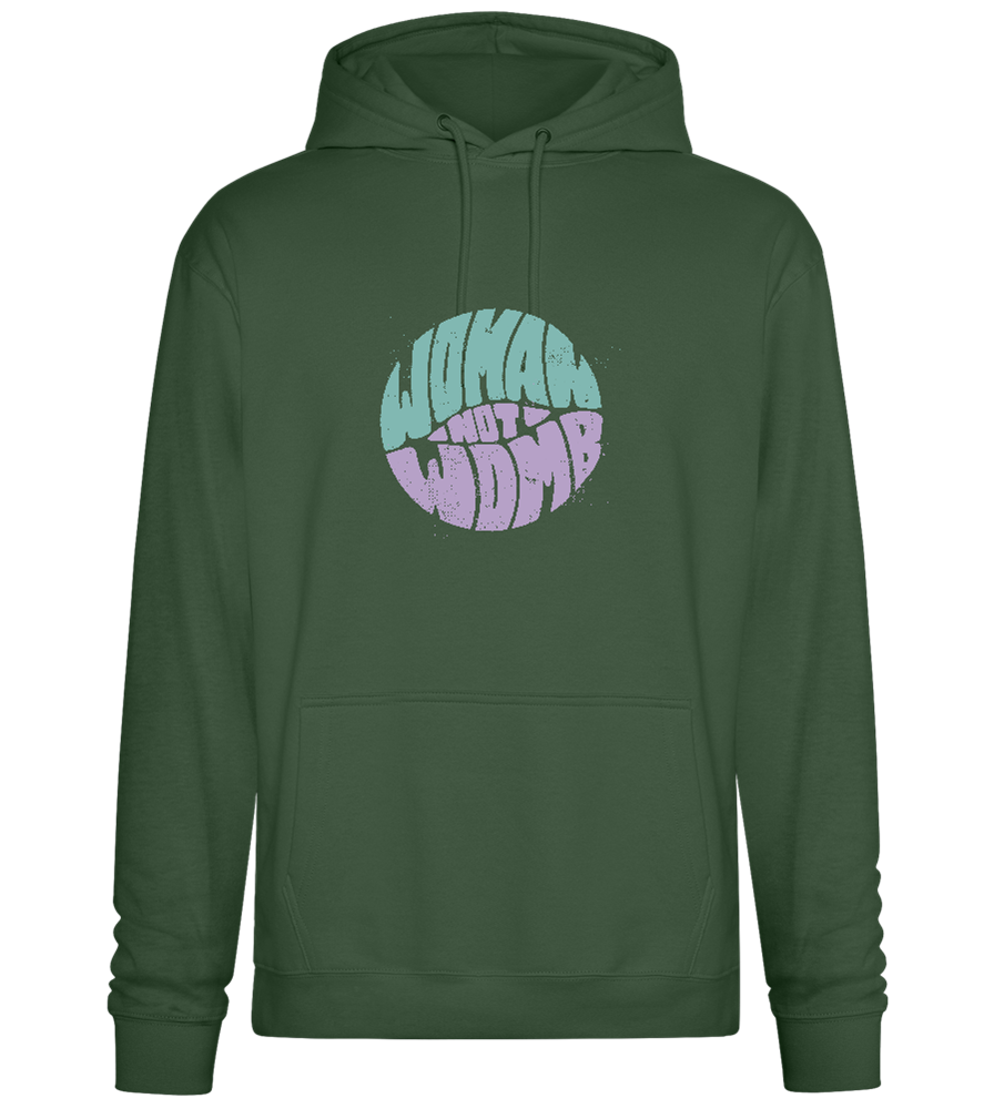 Woman not Womb Design - Premium Essential Unisex Hoodie_GREEN BOTTLE_front