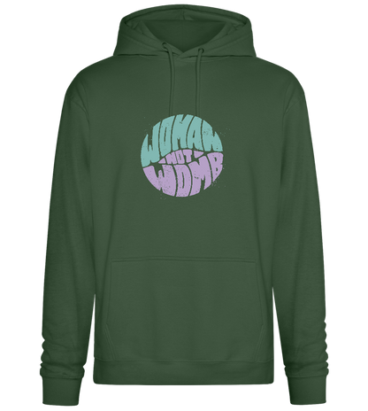 Woman not Womb Design - Premium Essential Unisex Hoodie_GREEN BOTTLE_front