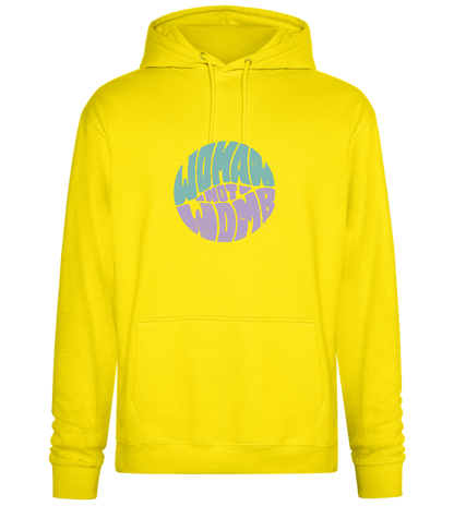 Woman not Womb Design - Premium Essential Unisex Hoodie_YELLOW_front