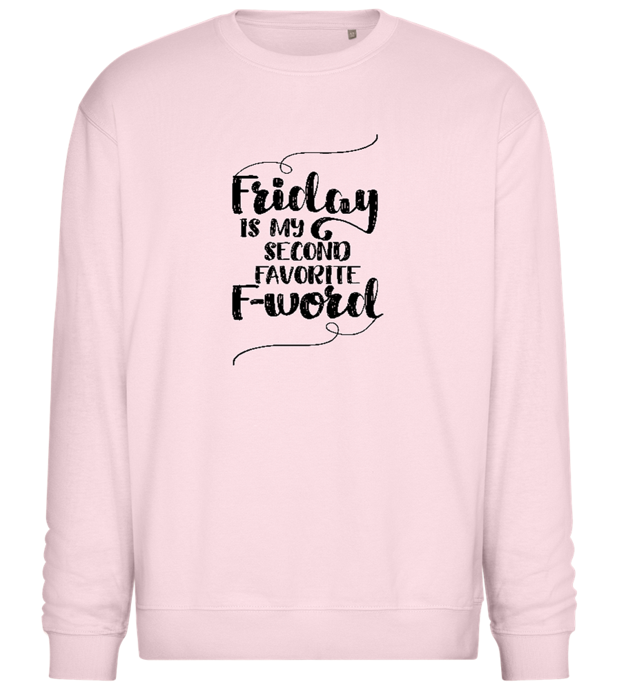 Second Favorite F-word Design - Comfort Essential Unisex Sweater_LIGHT PEACH ROSE_front