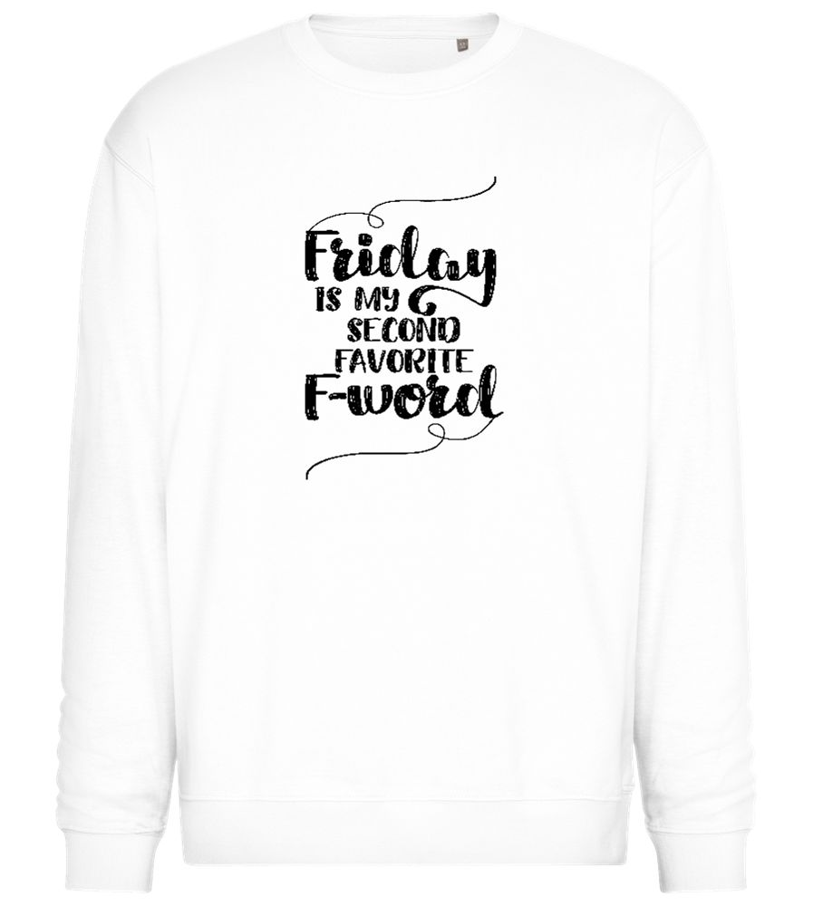 Second Favorite F-word Design - Comfort Essential Unisex Sweater_WHITE_front