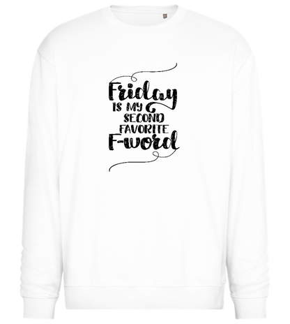 Second Favorite F-word Design - Comfort Essential Unisex Sweater_WHITE_front