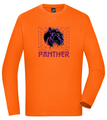 Retro Panther 2 Design - Comfort men's long sleeve t-shirt_ORANGE_front