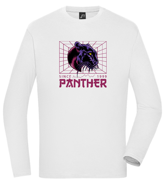 Retro Panther 2 Design - Comfort men's long sleeve t-shirt_WHITE_front