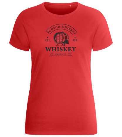 Scotch Whiskey Design - Basic women's fitted t-shirt_RED_front