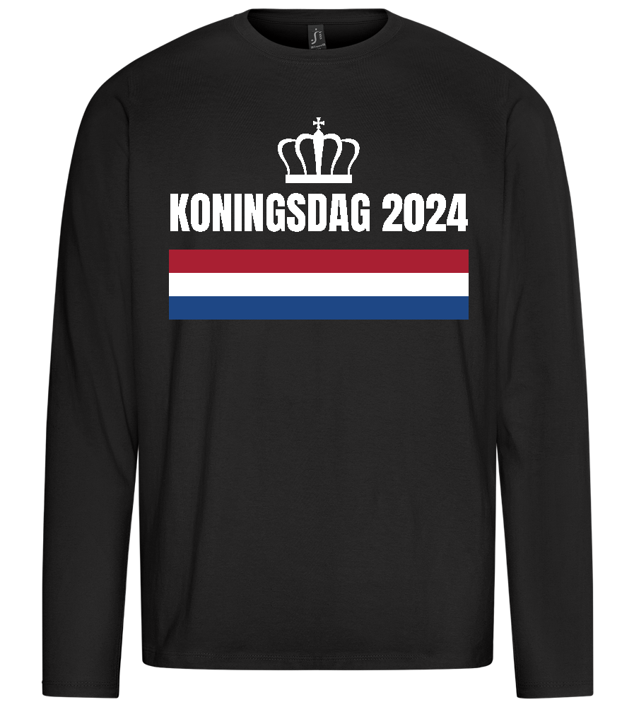 Kingsday Flag Design - Premium men's long sleeve t-shirt_DEEP BLACK_front