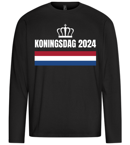 Kingsday Flag Design - Premium men's long sleeve t-shirt_DEEP BLACK_front