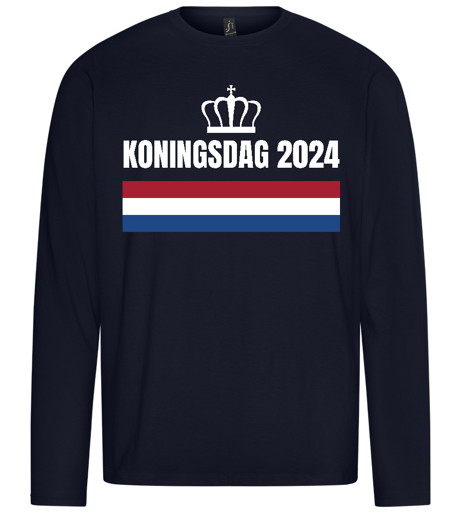 Kingsday Flag Design - Premium men's long sleeve t-shirt_FRENCH NAVY_front