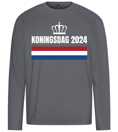 Kingsday Flag Design - Premium men's long sleeve t-shirt_MOUSE GREY_front