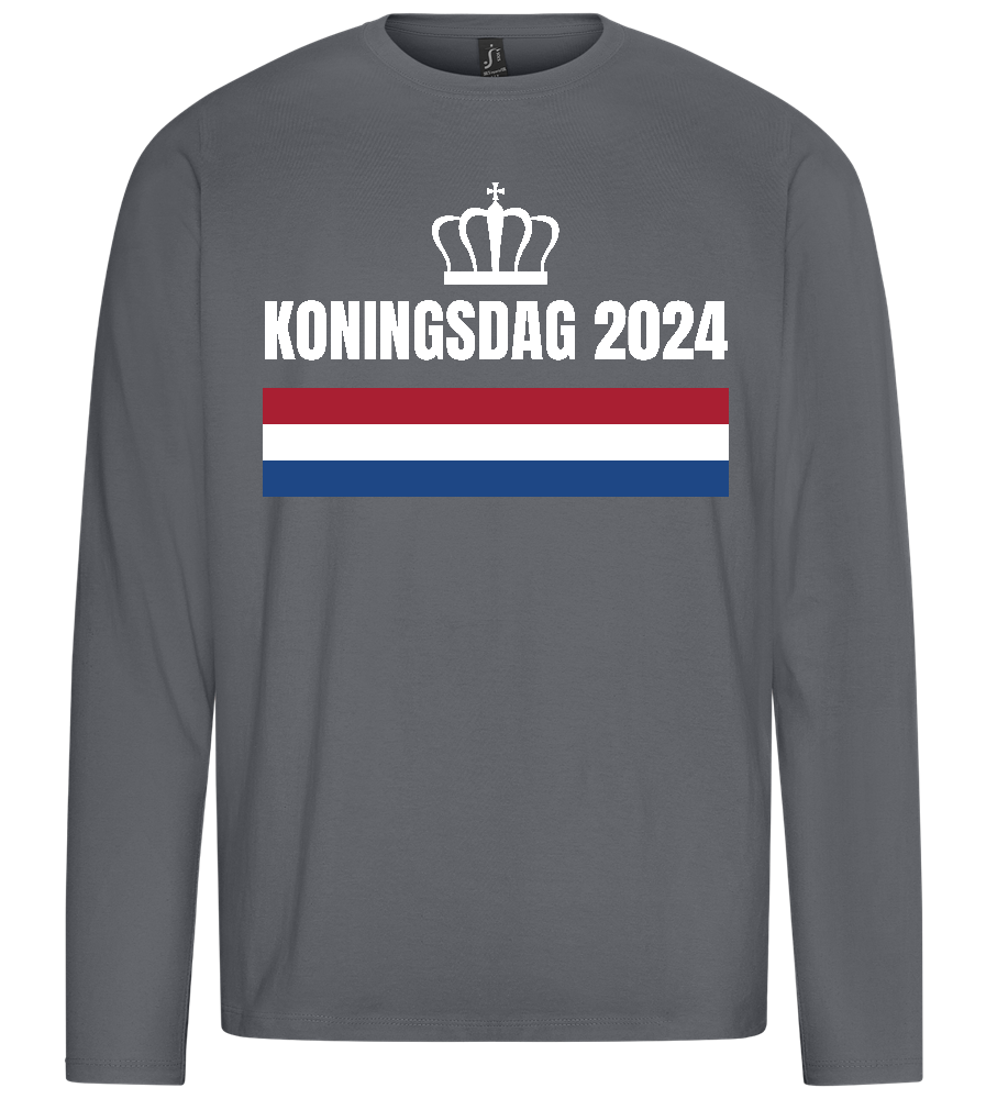 Kingsday Flag Design - Premium men's long sleeve t-shirt_MOUSE GREY_front