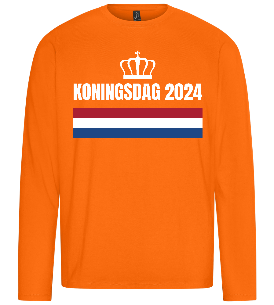 Kingsday Flag Design - Premium men's long sleeve t-shirt_ORANGE_front