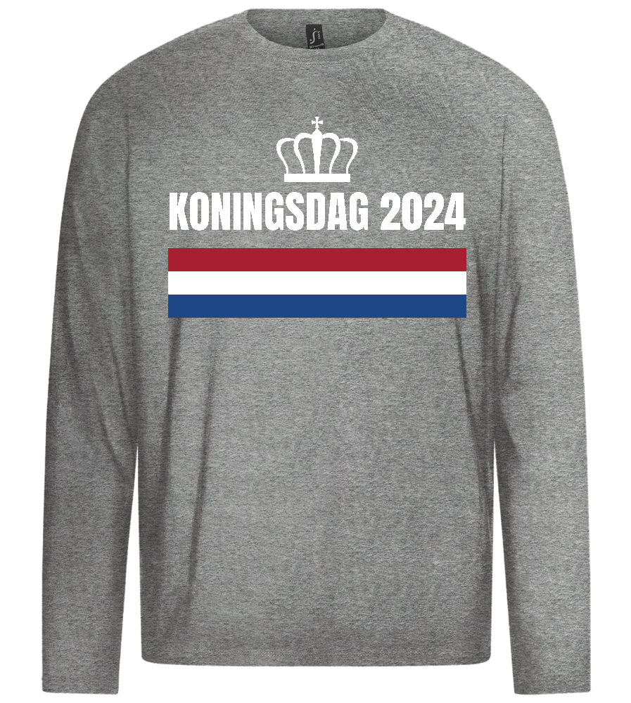 Kingsday Flag Design - Premium men's long sleeve t-shirt_ORION GREY_front