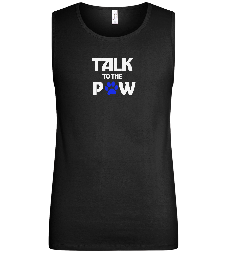 Talk to the Paw Design - Basic men's tank top_DEEP BLACK_front