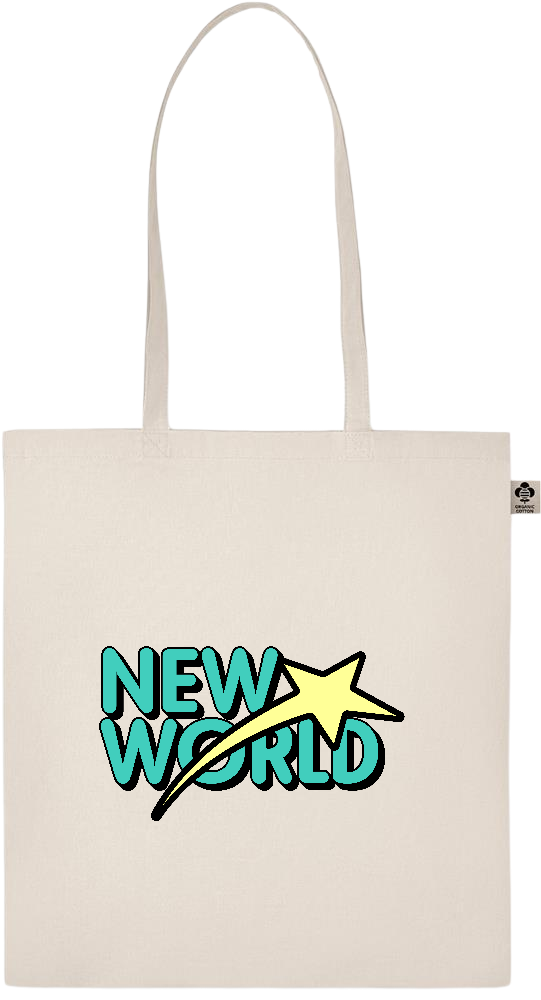 New World Design - Essential ecru organic cotton tote bag_BEIGE_front