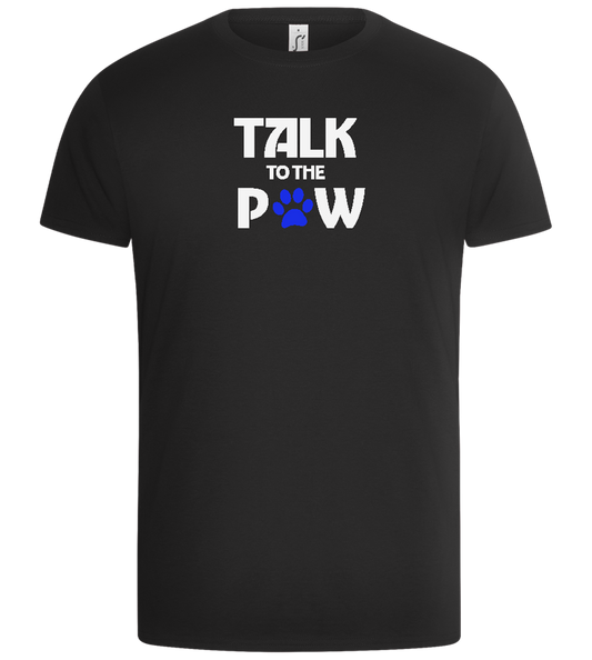 Talk to the Paw Design - Basic Unisex T-Shirt_DEEP BLACK_front