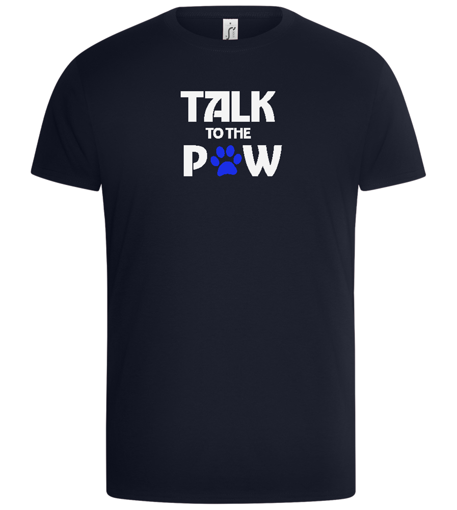 Talk to the Paw Design - Basic Unisex T-Shirt_FRENCH NAVY_front