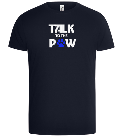 Talk to the Paw Design - Basic Unisex T-Shirt_FRENCH NAVY_front