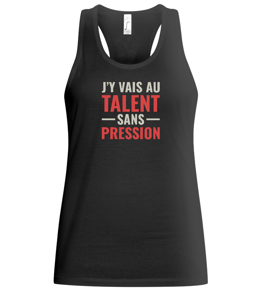 J'y Vais au Talent Sans Pression Design - Basic women's tank top_DEEP BLACK_front