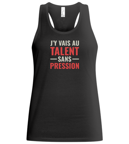 J'y Vais au Talent Sans Pression Design - Basic women's tank top_DEEP BLACK_front