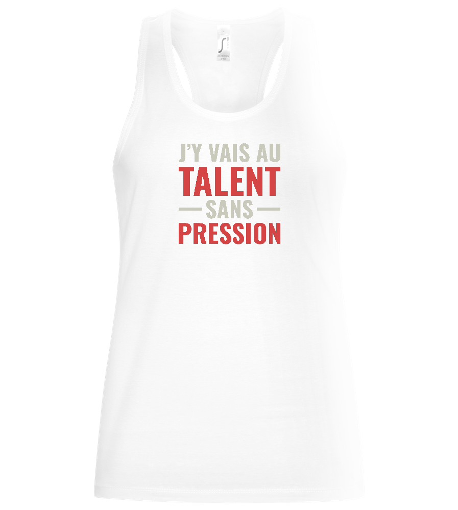 J'y Vais au Talent Sans Pression Design - Basic women's tank top_WHITE_front