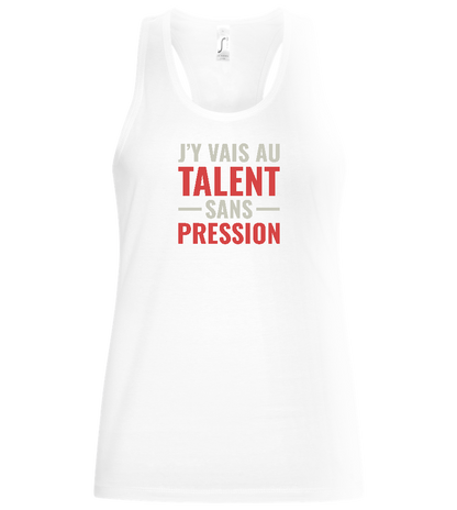 J'y Vais au Talent Sans Pression Design - Basic women's tank top_WHITE_front