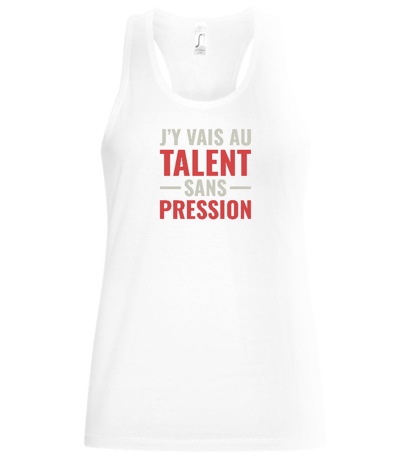 J'y Vais au Talent Sans Pression Design - Basic women's tank top_WHITE_front