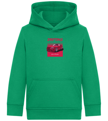 Drifting Not A Crime Design - Comfort Kids Hoodie_MEADOW GREEN_front