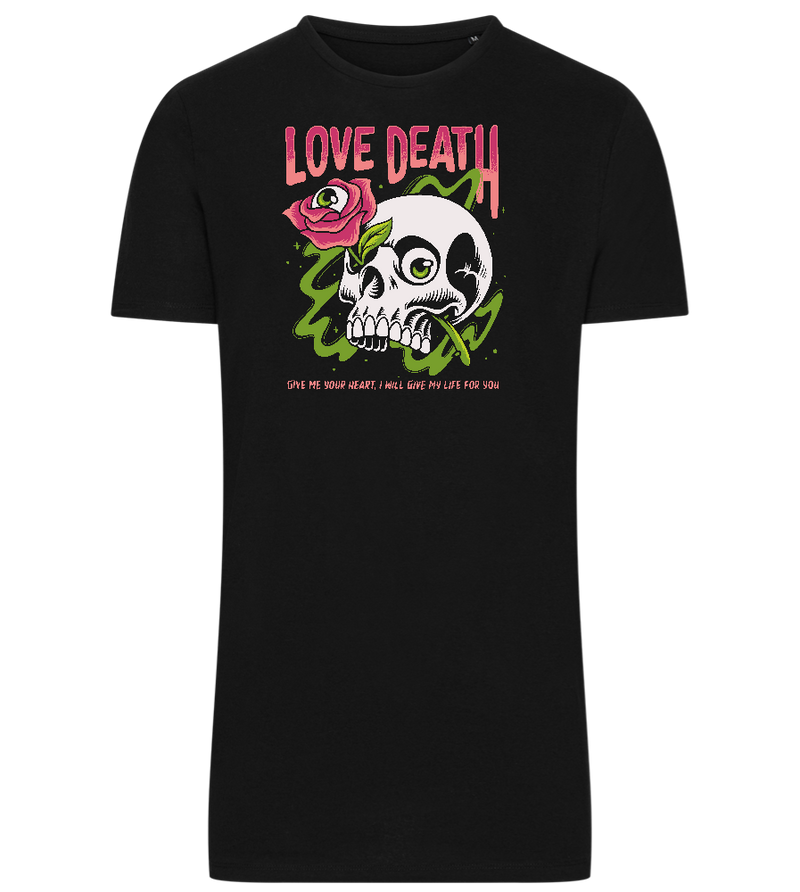 Skull Love Death Design - Comfort men's long t-shirt_DEEP BLACK_front