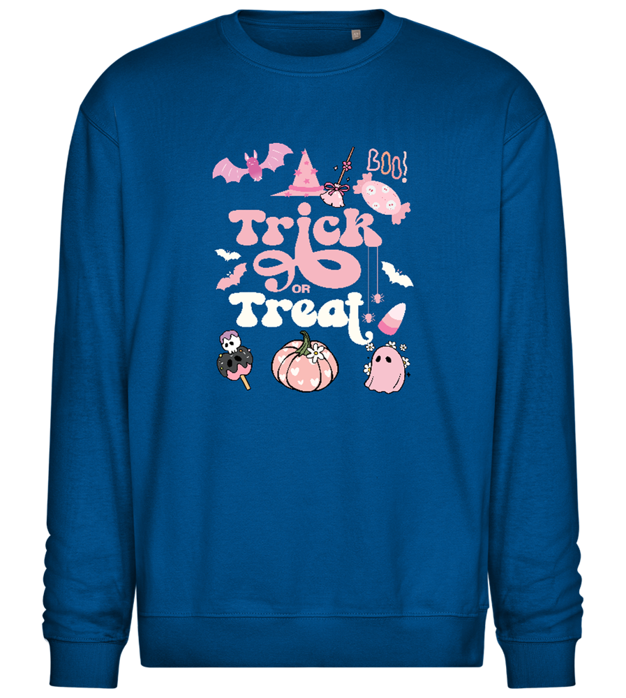 Pink Trick or Treat Design - Comfort Essential Unisex Sweater_ROYAL_front